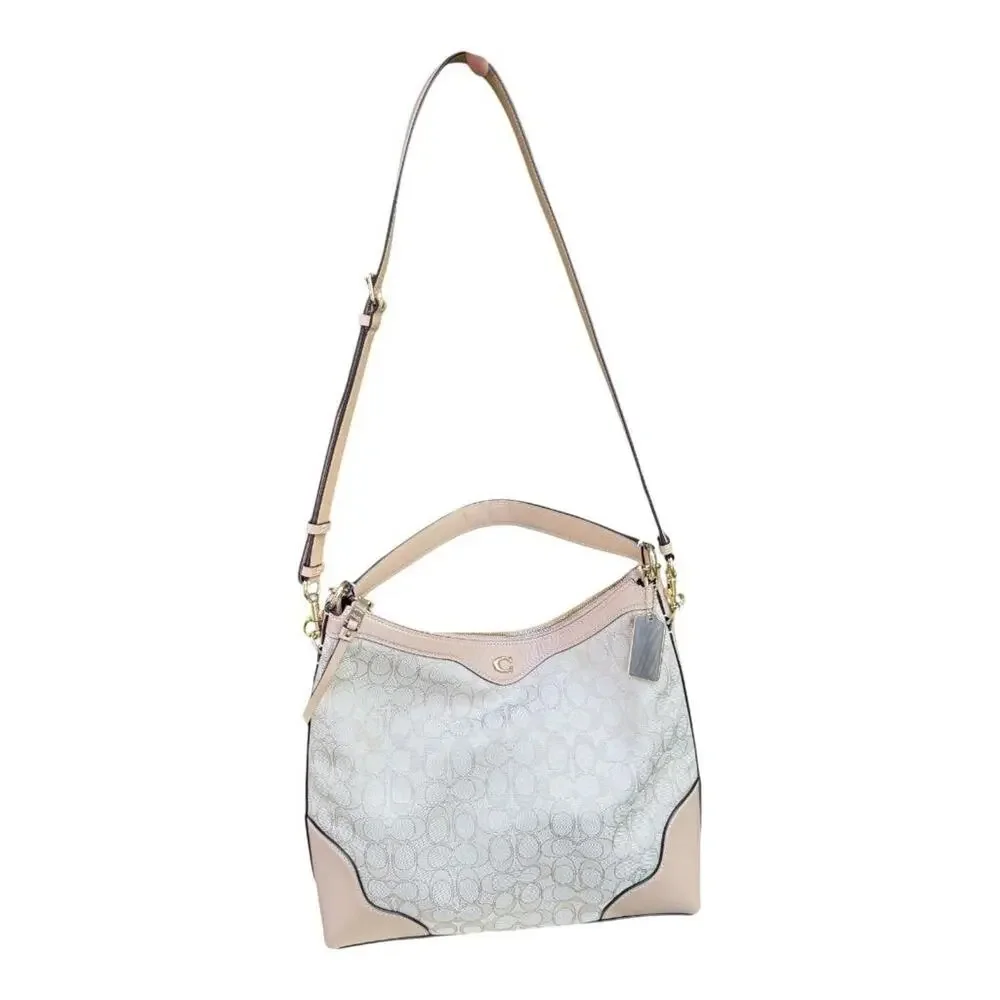 Coach Cream Signature Canvas Hobo Bag